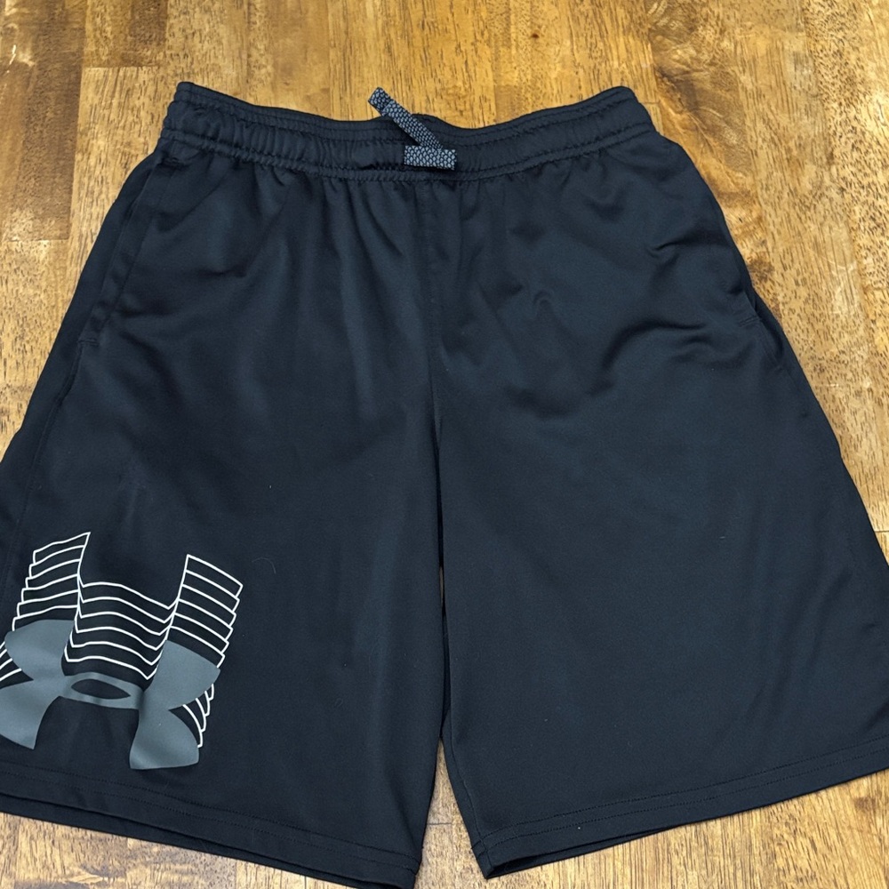 Under Armour youth Black Athletic Logo Shorts
